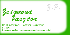 zsigmond pasztor business card